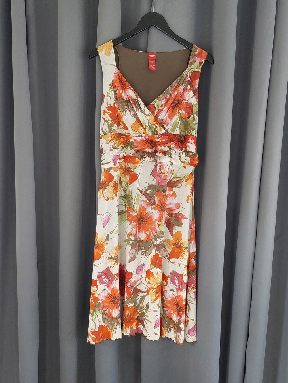 Olsen Europe Floral Midi Dress Short Sleeve Everyday Casual